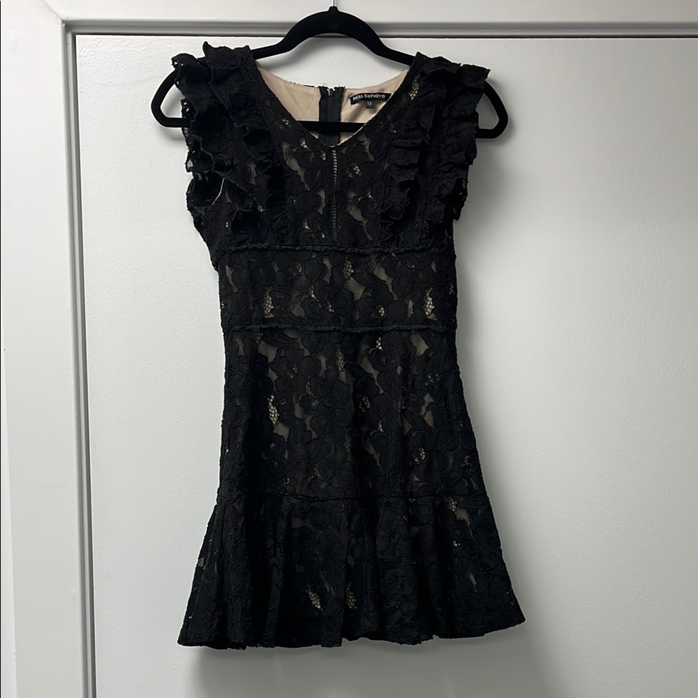 Miss Behave girls Elegant Black Lace Formal Dress size 12